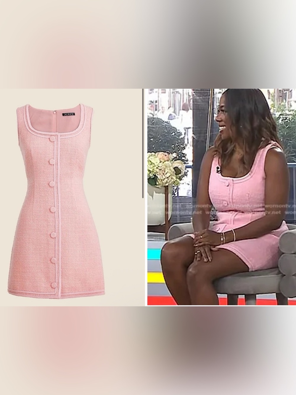 J.Crew Sophia sleeveless dress in spring blush pink Tweed Dress Size 12 ASO